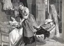 Une paysanne et un b&eacute;b&eacute;