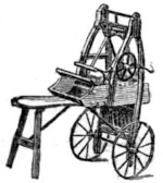 illustration d'une cardeuse mont&eacute;e sur deux roues